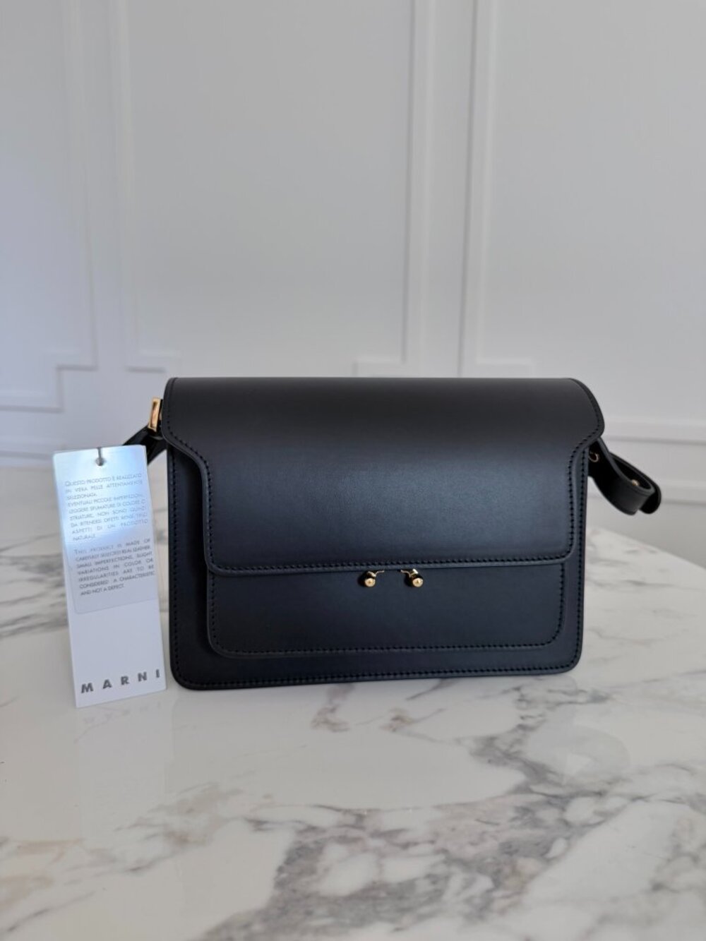 NWT - Marni Calfskin Trunk Shoulder Bag - Black🖤
